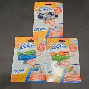 New Lot of 3 Nerf Super Soaker Keychains 3" Variety Water Soaker